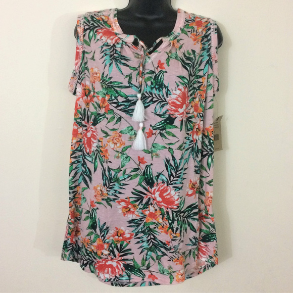 Ruff Hewn Tops - 💖50% OFF Ruff Hewn Tropical Floral Sleeveless Top